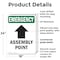Signmission Assembly Point (Up Arrow) With Symbol, 18 in W x Rectangle, Plastic OS-2PACK-EM-P-1824-V-10432 - alternate 2
